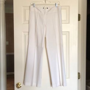 White linen straight leg Theory pants